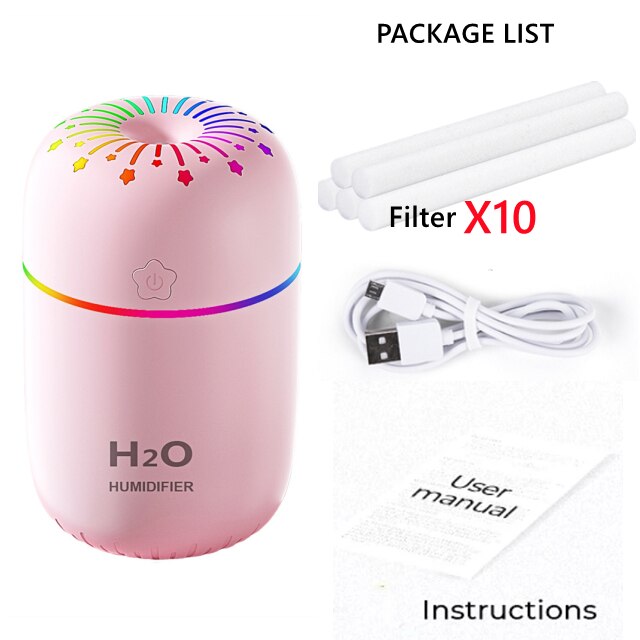 Humidifier Ultrasonic Aroma Diffuser Essential Oil Electric Air Purifier Difusor Grain Lamp Aromatherapy For Office Or Home car: 020P filter 10