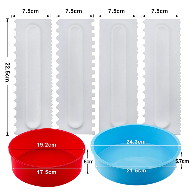 Bakken Taart Decoreren Draaitafel Set Ronde Cakevorm Kam Schraper Soepeler Fondant Dessert Kit Bakken Set Gebak Levert: Set 5