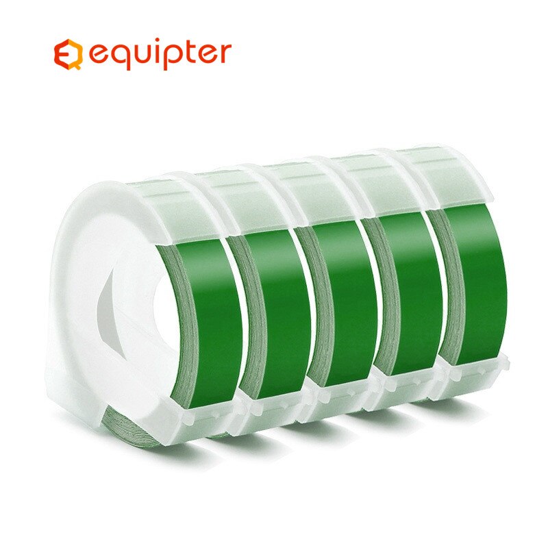 Dymo 3D embossing manual stereo label printers 1610 plastic label printers letterings machine express organizer label maker: 5pcs green label / 6mm