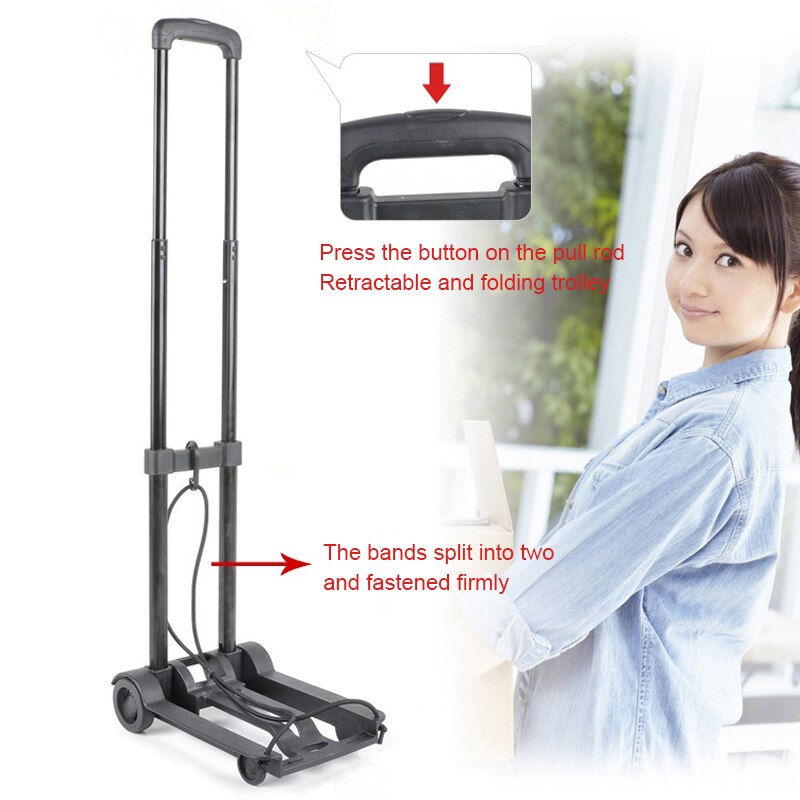 40kg Heavy Duty Foldable Wheel Trolley Hand Truck Folding Transport Trolley Barrow Cart Shopping Trolley Portable Home Use Car