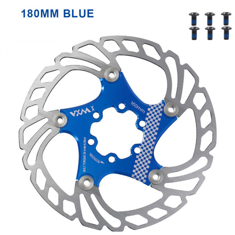 COMEA 1pc Bike Brake Rotor 140mm 160mm 180mm 203mm Bicycle Centerline Disc Brake Rotor Hydraulic Brakes Disc Rotors Mtb Part: blue 180