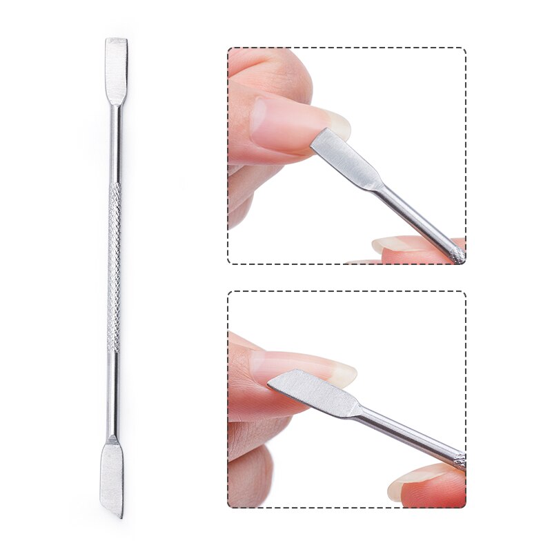 Nail Cuticle Pusher Dual-Ended Chameleon Dode-Skin Remover Rainbow Rvs Manicure Nail Art Tool: HHJ72460