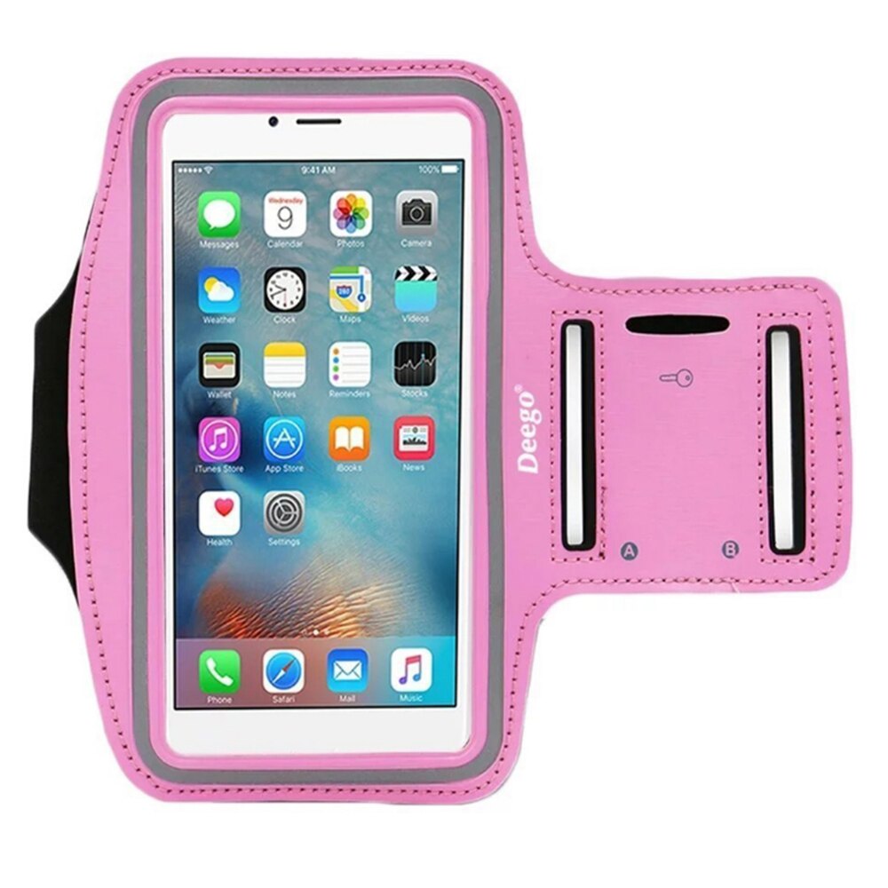 Outdoor Sports Phone Holder Waterproof Armband Case for Samsung Gym Running Phone Bag Arm Band Case for all phones: Pink