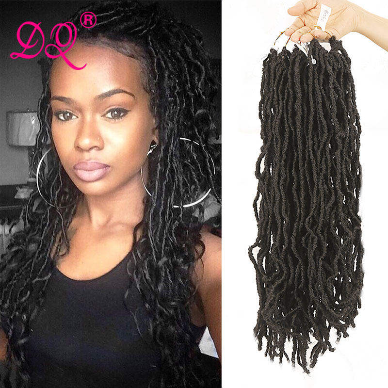DQ Afro Twist peluca trenza Faux Locs Ondulado Natural Sintético 21 hebras/paquete 6 mechones Crochet extensiones de pelo Dreadlock Twist