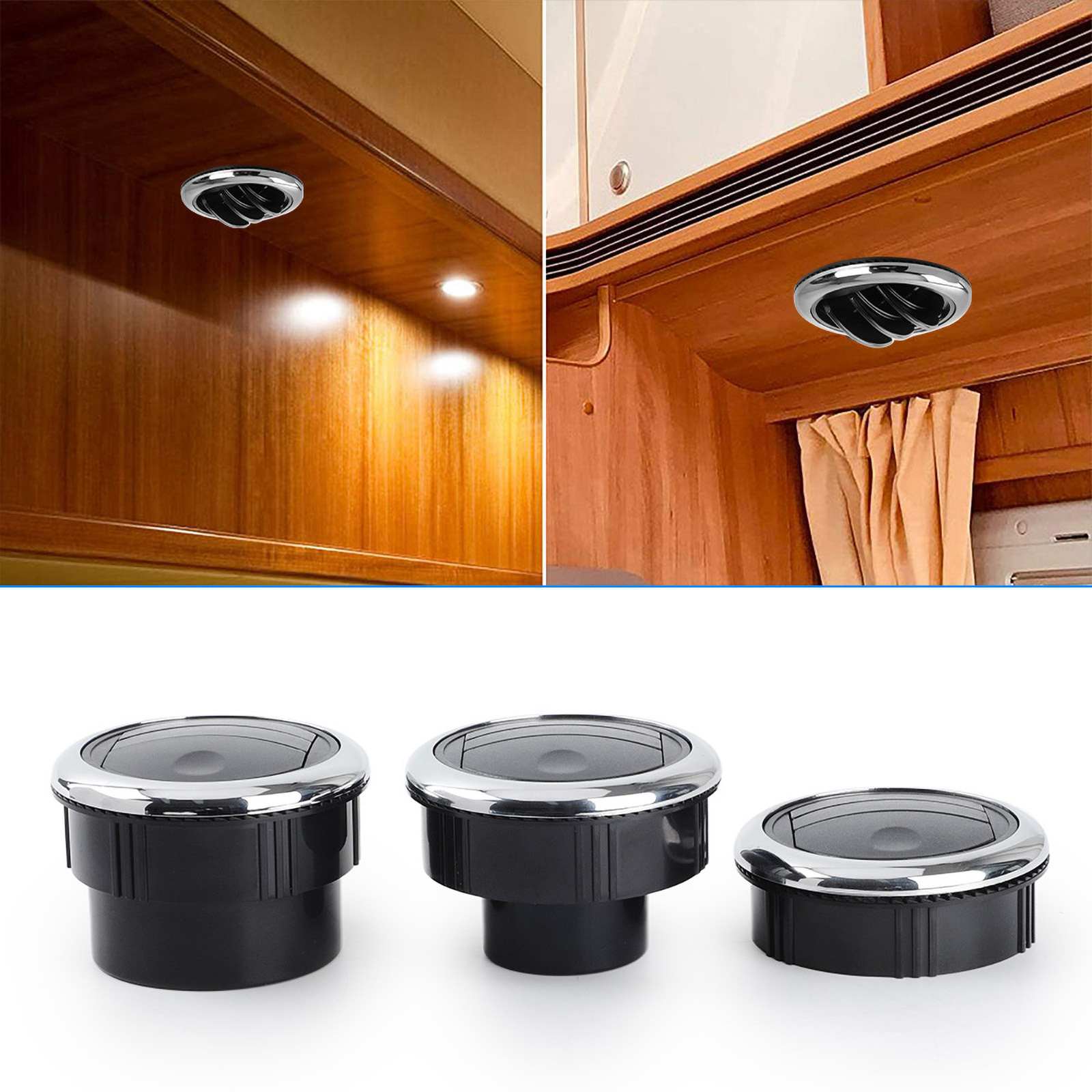 80MM Universele Knop Type Rotatie Luchtuitlaat Vent Auto Vent Dashboard Airconditioning Vent Deflector voor Camper Caravan Truck