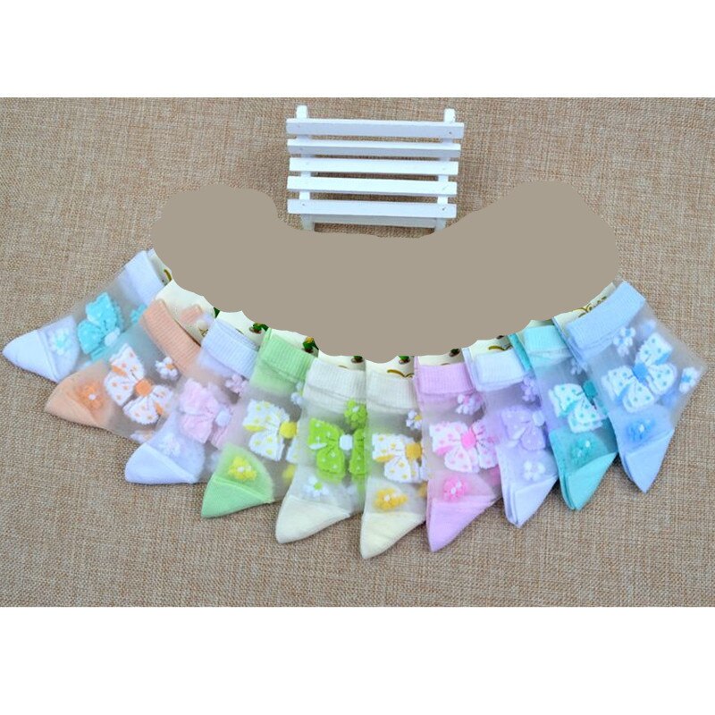 1/4 paare/los Sommer Mädchen Schöne Schmetterling Kristall Silk Socken Kinder Kinder Baby Mädchen Mesh Floral Elastische Spitze Blumen socken