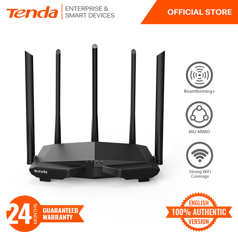 Router bezprzewodowy Tenda AC7 High-Speed Dual-Band WiFi 1200M z 5 antenami, router sieciowy 5G WiFi do domu