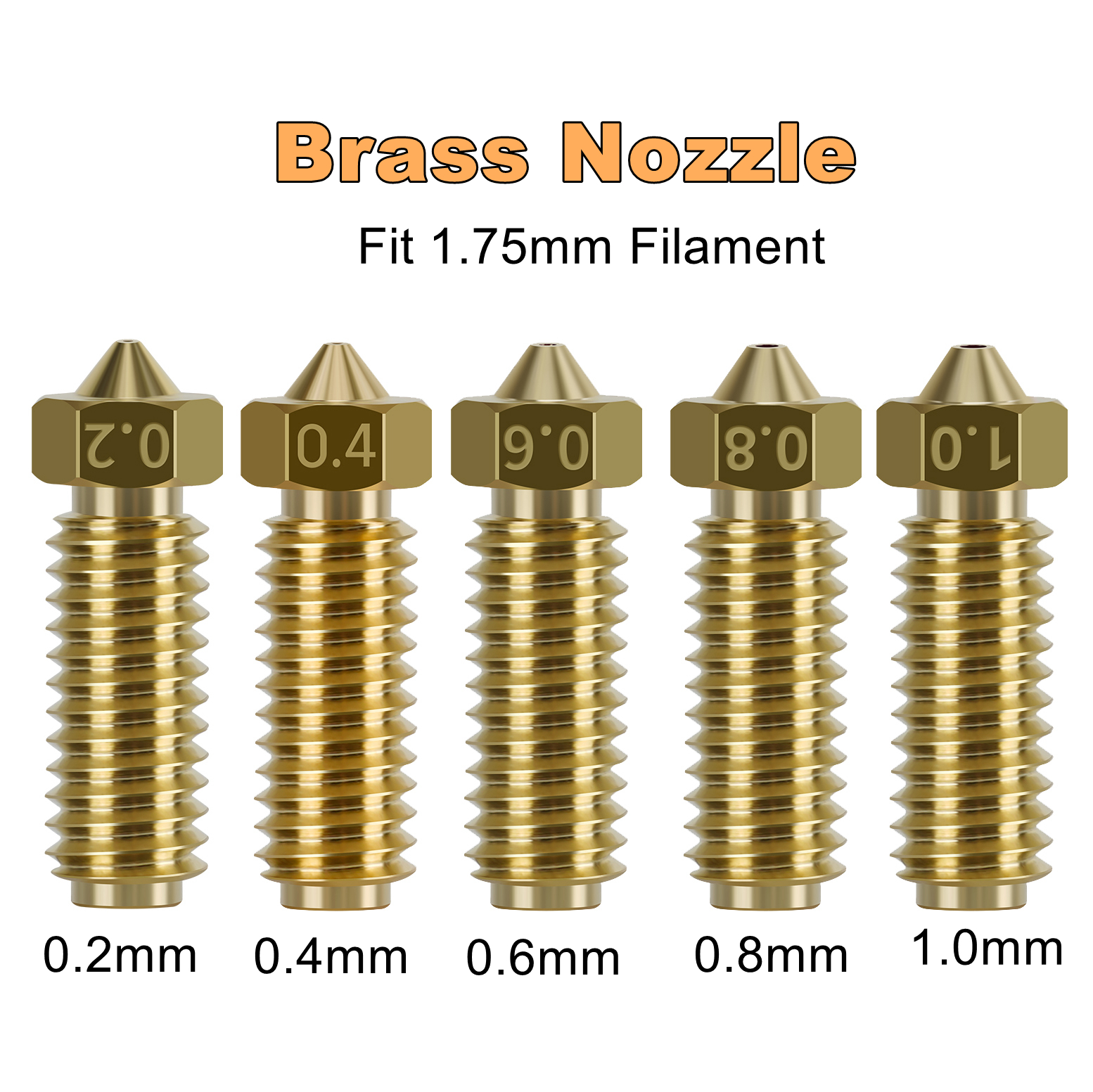 per Anycubic Kobra 3 Ugello Ottone Acciaio Temprato Ugello Stampante 3D per Anycubic Kobra 3 Combo Kobra3, 0.2 0.4 0.6 0.8 1.0mm