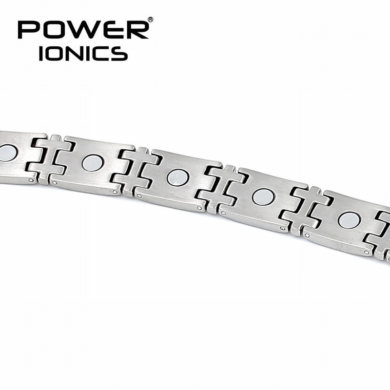 Power Ionics Titanium W/Ndfeb Neodymium Magnetische Therapie Mannen Wtristband Armband PT062