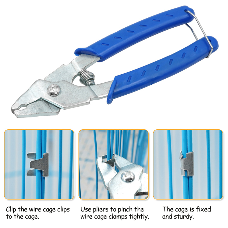 Poultry Cage Installation Pliers Wire Cage Clips Buckle Pliers Fasten Clamps for Farm Animal Cages Accessories Supplies