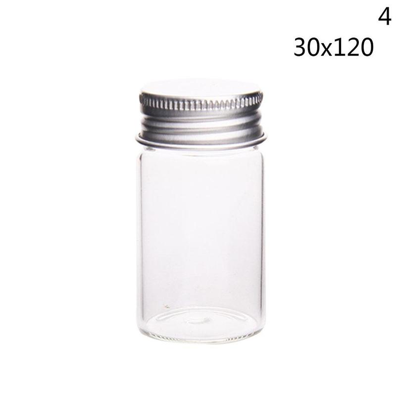 Aluminum Lid Glass Bottle Clear Glass Small Old Hand-made Candy Mouth Color Packaging Medicine Bottle: D
