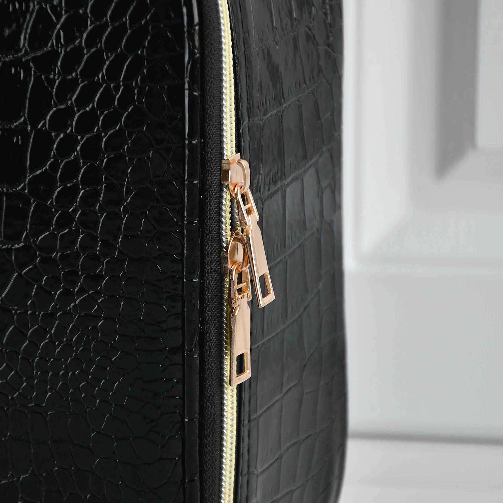 Neceser de cuero PU para mujer, estuche de maquillaje portátil multifuncional para almacenamiento de viaje