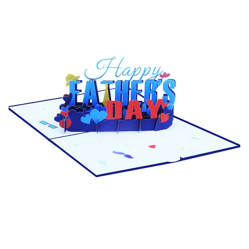 Tarjeta emergente 3D feliz Día del Padre, tarjetas de felicitación, tarjeta de mensaje de bendición para papá, hijo, marido, suministros de para Festival de cumpleaños