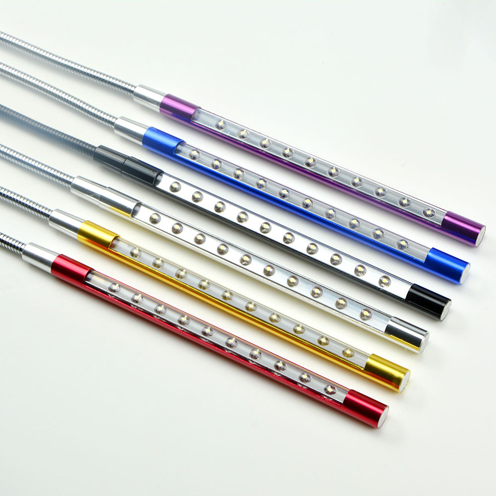 Metal Material 10LEDs Flexible USB Desk Lamp LED Table Lamps Table Light Bendable PC Power Bank Laptop Reading Protecting Eyes