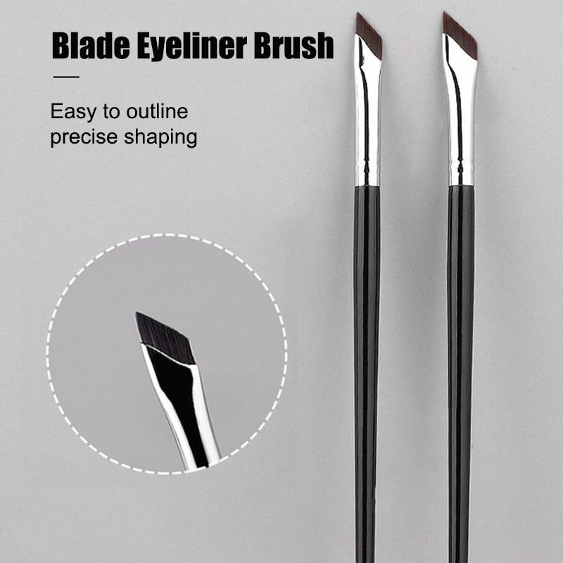 Blade Eyeliner Borstel Ultra Dunne Fijne Hoek Platte Wenkbrauw Borstel Platte Sikkel Eyeliner Borstels Precieze Detail Borstel Make-Up Tools