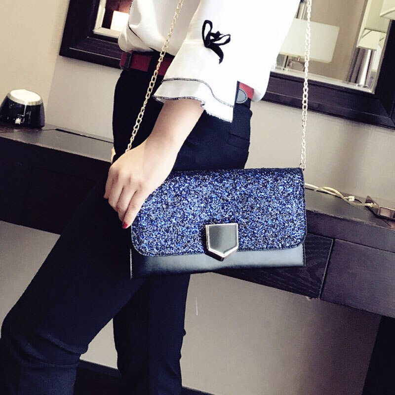 Schulter Tasche Für Mädchen Leder Damen Abend Party Pailletten Kupplung Hülle tasche Für frauen bankett