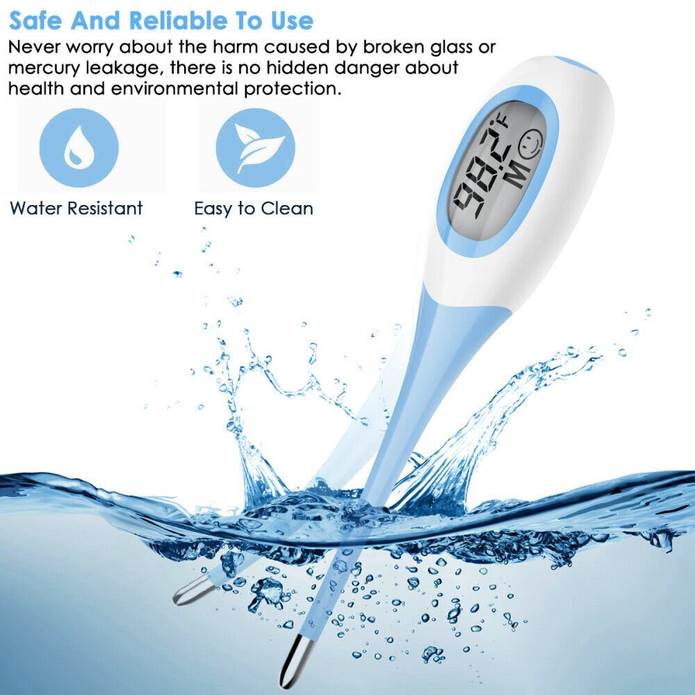 Soft tip digital termometer baby voksen stor lcd skærm elektrisk termometer 8s kropstemperatur test 37.5 påmindelse vandtæt