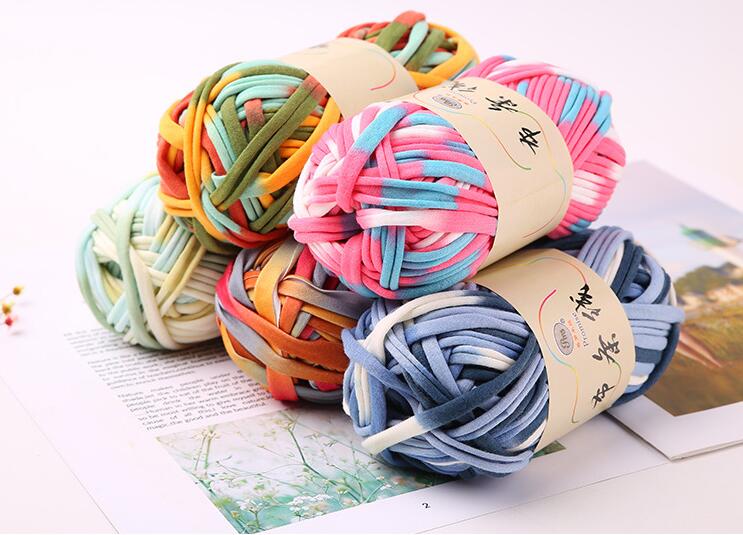 Fils de tissu fantaisie pour sac à crochet | Fil mélangé en coton doux fait à la main, coussin de couverture pour tricot à la main 2cm 30m