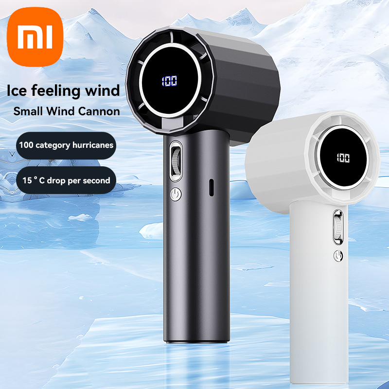 Xiaomi draagbare handventilator 100% windsnelheid, verstelbaar USB-opladen, mini draagbare turbo, duurzame hogesnelheidsventilator voor buiten