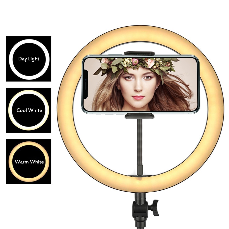 10 zoll 26cm USB Ladegerät Neue Selfie Ring Licht Blitz LED Kamera Telefon Fotografie Verbesserung Fotografie Für Smartphone Studio