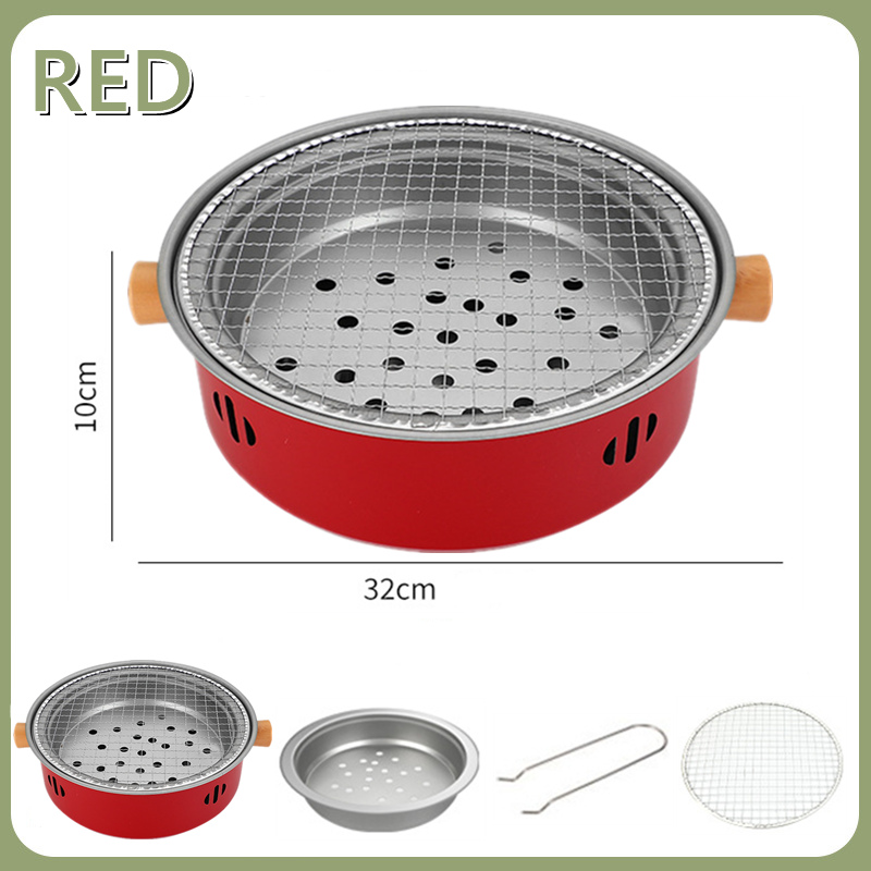 Mini Charcoal Barbecue Grill for Home Outdoor Camping Beach Picnic BBQ Grill Barbecue Stove, Multifunctional Charcoal BBQ Stove: grey