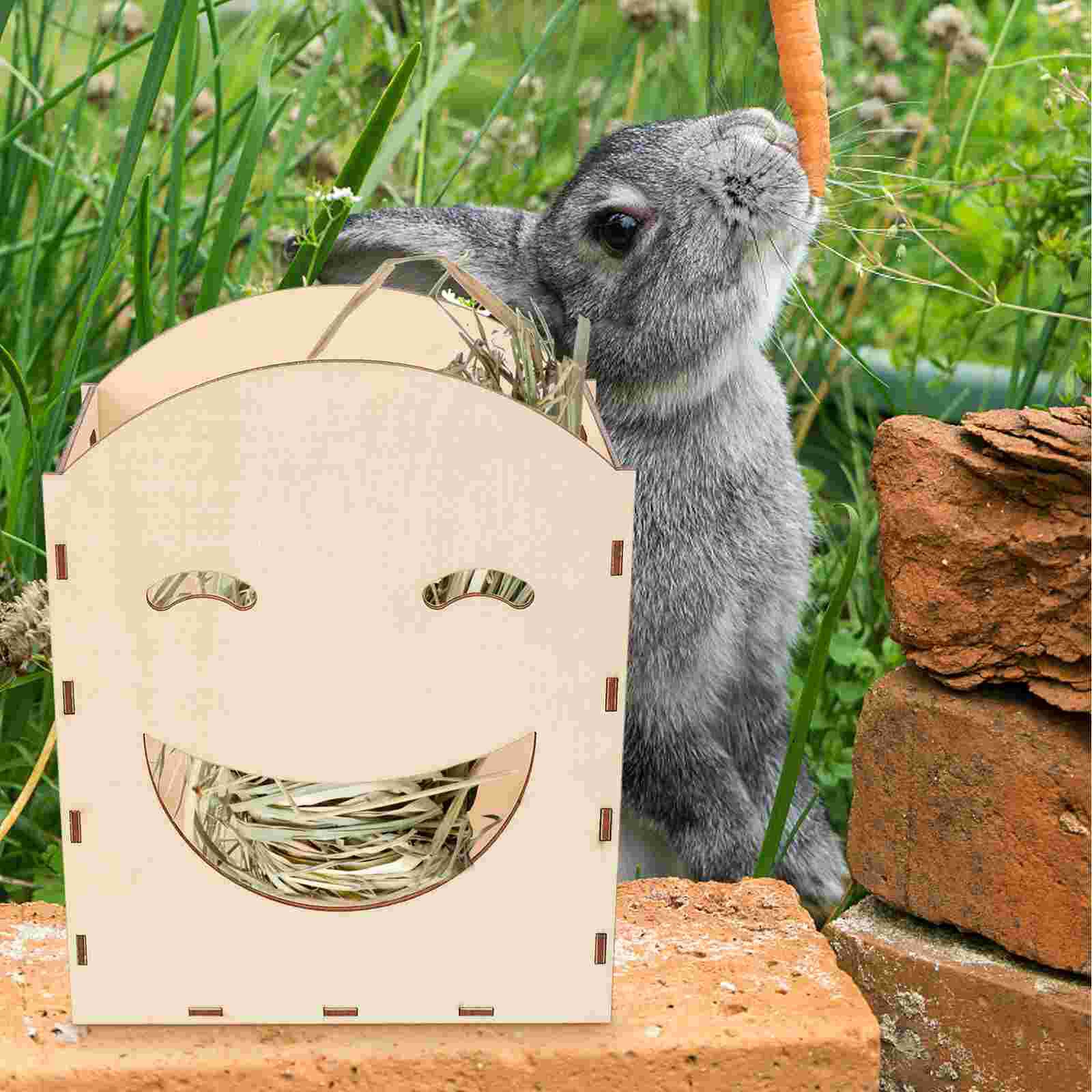 Rabbit Hay Feeder Rack Wooden Bunny Hay Feeding Ra... – Vicedeal