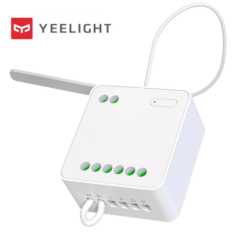 Yeelight original módulo de controle em dois sentidos controlador de relé sem fio 2 canais interruptor inteligente trabalho para mijia app para wi-fi & ble