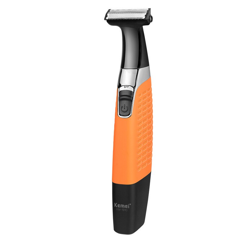 Kemei KM-1910 wiederaufladbare elektrische rasierer bart rasierer elektrischen rasierer körper trimmer männer rasieren maschine haar trimmer gesicht pflege: Orange