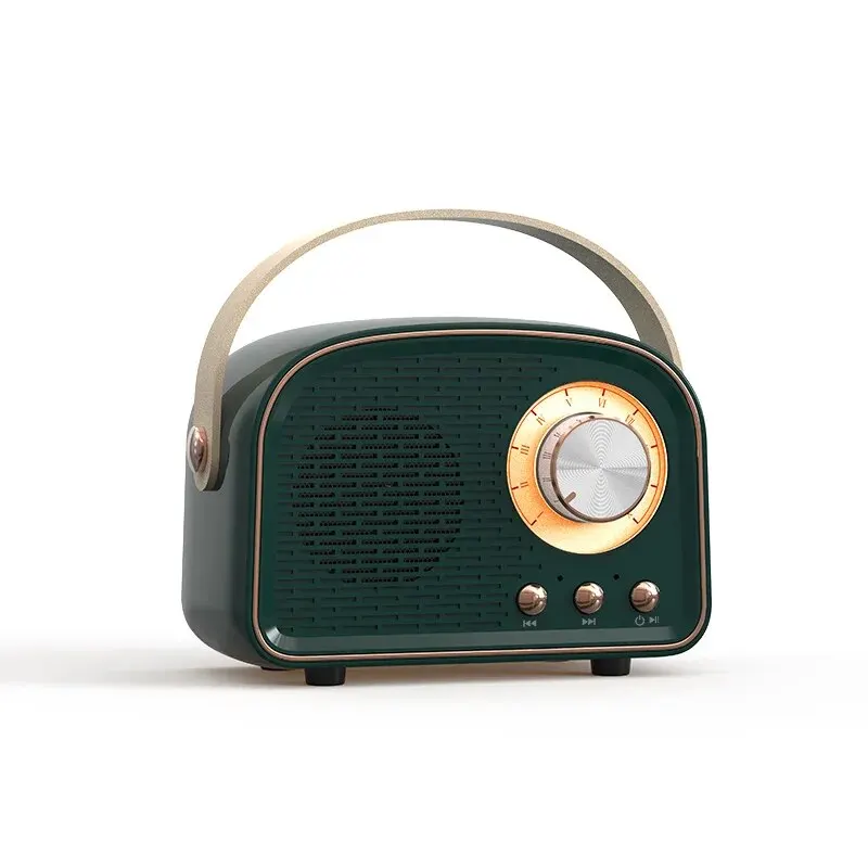 Retro Bluetooth Lautsprecher USB AUX TF FM Radio Tragbare Mini Boombox Verbesserte Bass Für Tisch Home Outdoor Vintage Audio MP3: green