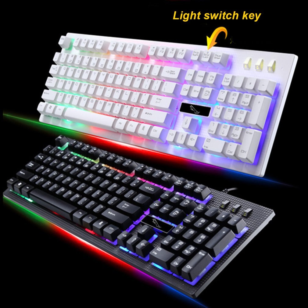 G20 USB Wired Mechanical Keyboard Suspended with led RGB Colorful Backlight Gaming Keyboard Waterproof For PC Computer Gamer