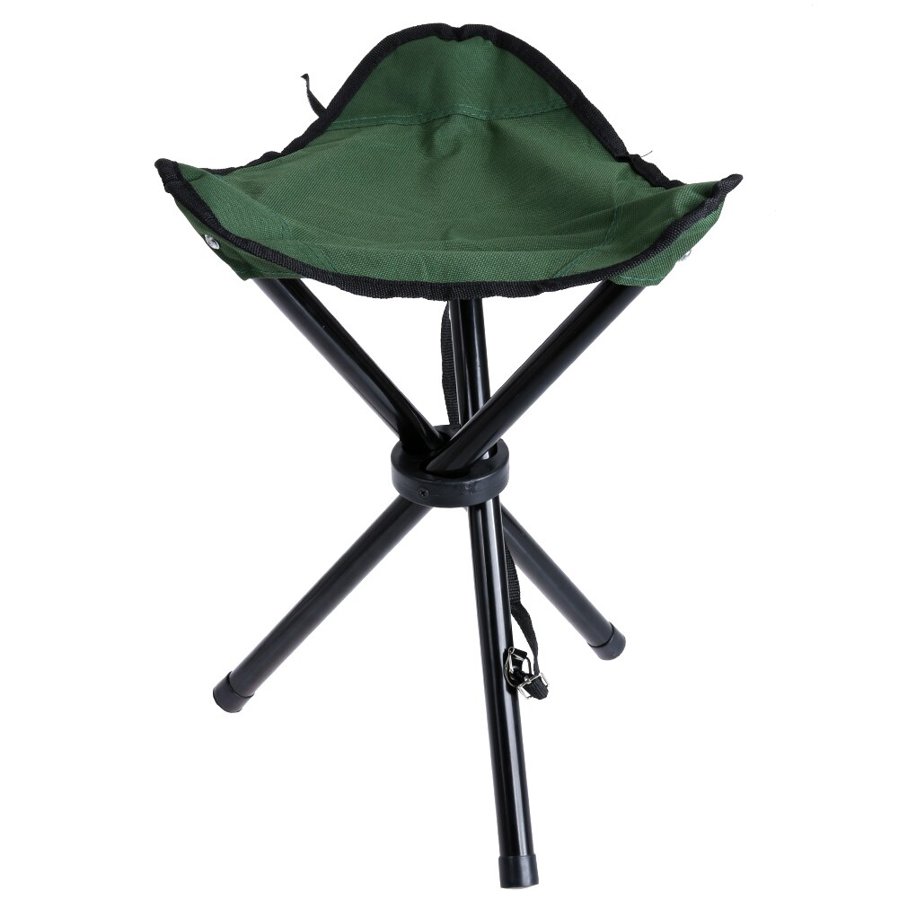 Silla plegable con trípode para pesca, taburete plegable para acampar al aire libre, portátil, Mate, ultraligero, 3 colores, 1 unidad: Verde
