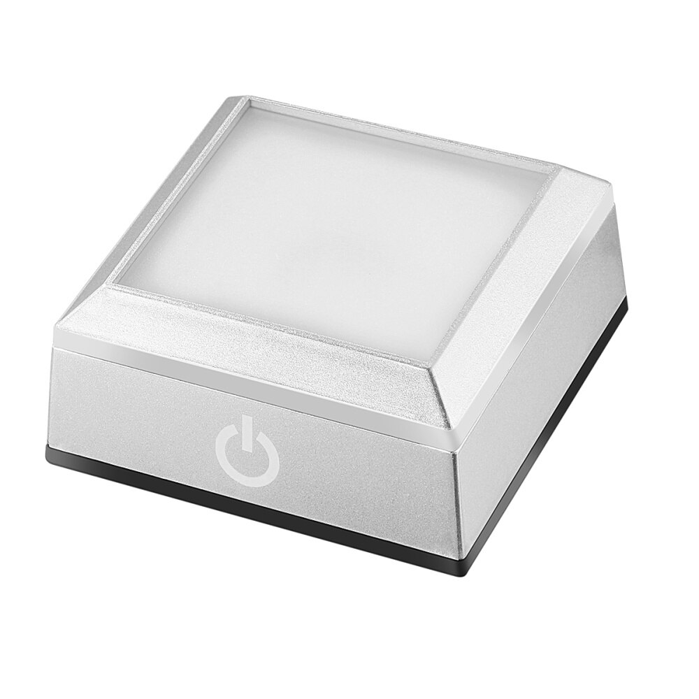 LEDMOMO-expositor de Base de Luz LED con Interruptor táctil sensible, luces de colores, soporte cuadrado de cristal, 1 ud.: Default Title
