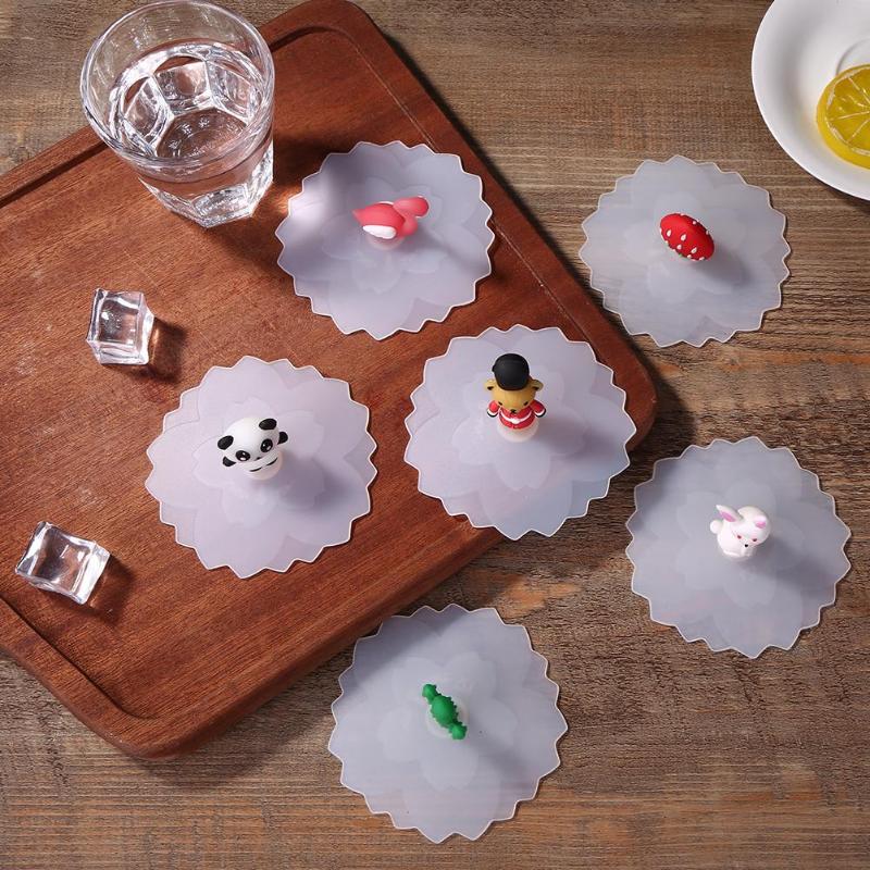 Anti-damm återanvändbar hög temperaturbeständighet förseglade koppar lock söt silikon kopp täcke temugg koppar sugförslutningslock