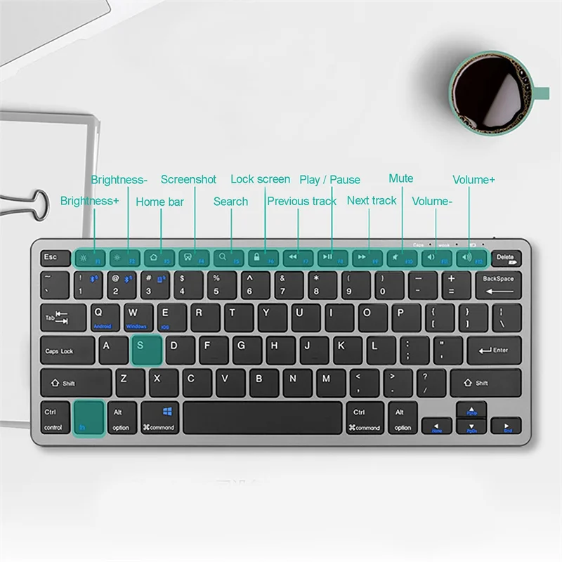 Bluetooth 5.0 & 2.4G Wireless Tastatur und Maus Combo Mini Multimedia Tastatur Maus für Computer Laptop PC iPad Macbook Android