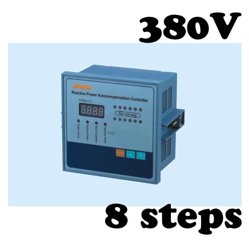 JKW5C-8 Reactief vermogen compensatie controller voor power factor condensator 6 stappen 380 v cos power