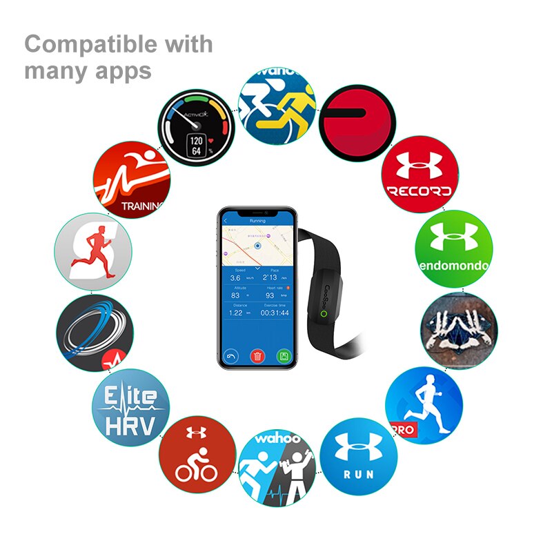 CooSpo-Monitor de ritmo cardíaco para el pecho H808S, Bluetooth ANT +, resistente al agua, para correr al aire libre, ciclismo, ordenador para bicicleta Wahoo Garmin
