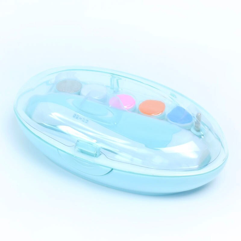 Electric Baby Nail Trimmer Manicure Pedicure Clipper Manicure Set Cutter Scissors Blue/Pink Baby Newborns Baby Care Kit: Blue
