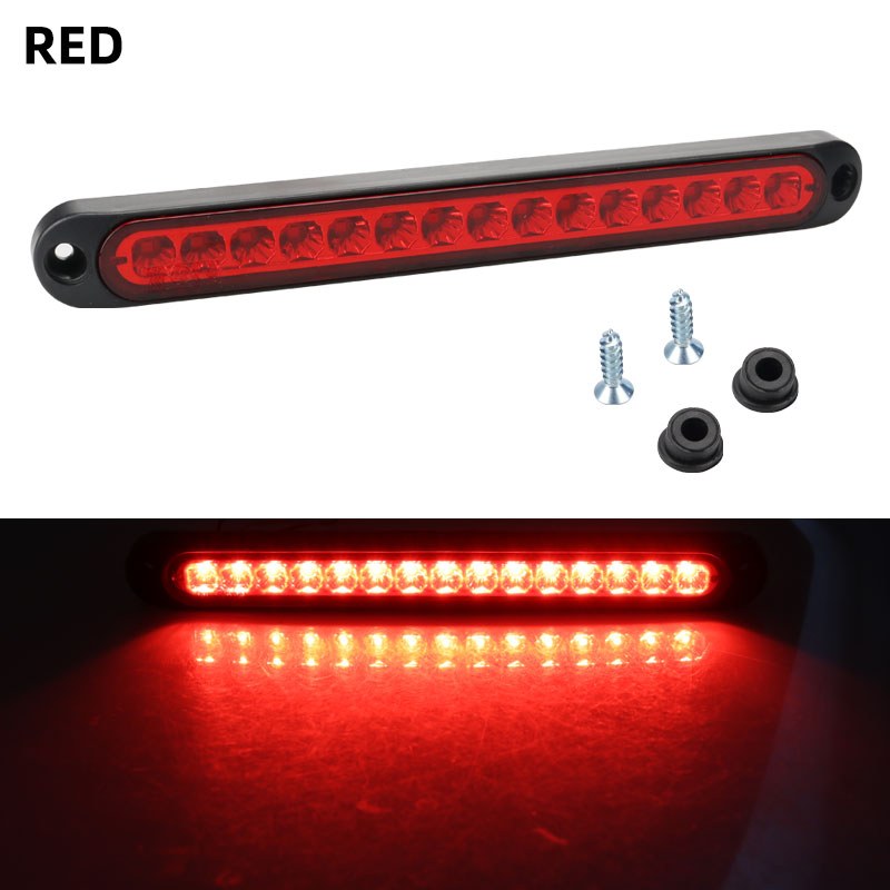 1x kolumna świetlna do samochodu 15LED żarówki do samochodu ciężarówka SUV RV boczny znacznik hamulca lampy kierunkowskazu kierunkowskazy tylne światło ostrzegawcze 12v 24v: Czerwony