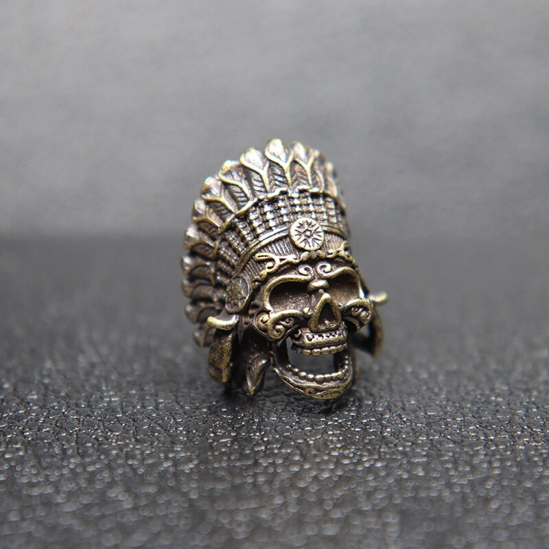Cuentas de Paracord para la fabricación de joyas, suministros de latón, jefe Tribal africano, Faraón, Calavera, espaciador, cuentas, pulseras DIY, accesorios para: Retro Brass