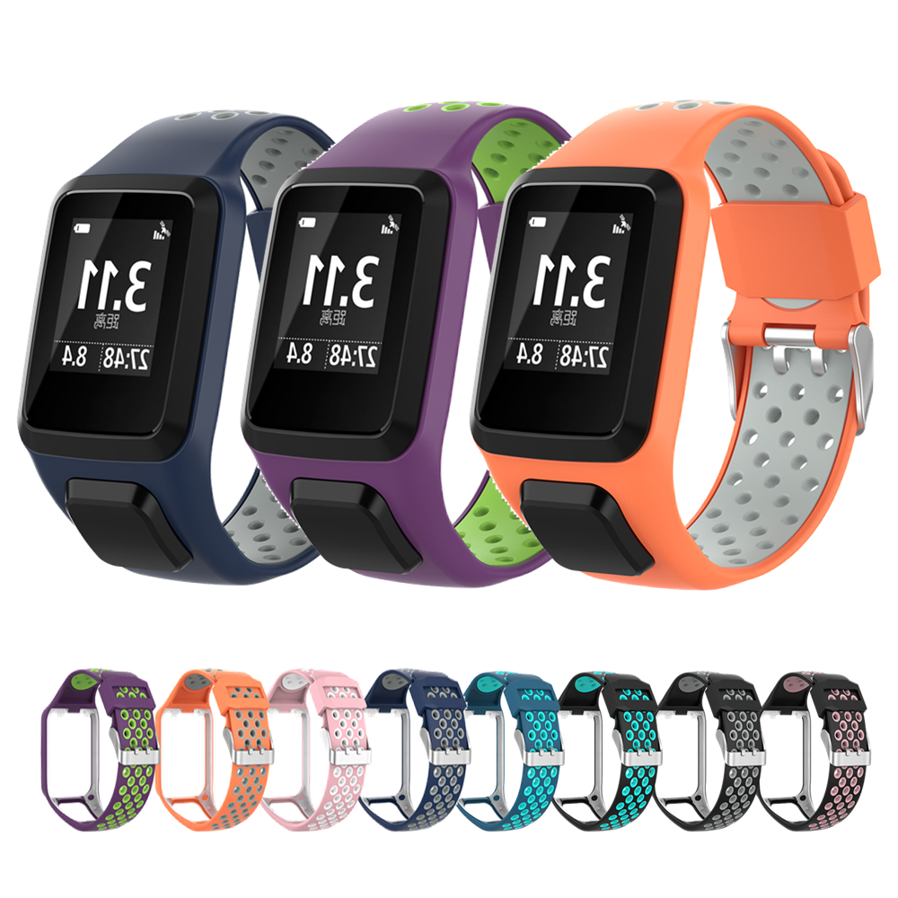 Erstatningsarmbånd til tomtom urrem silikonebånd til tomtom runner 3/ eventyrer/golfspiller 2/ løber 2 cardio/spark 3 musik