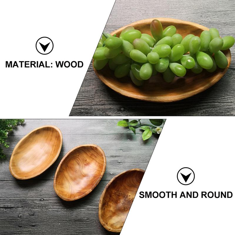 Wood Fruit Tray Hotel Oval Food Tray Restaurant Snack Storage Tray Simple Tray