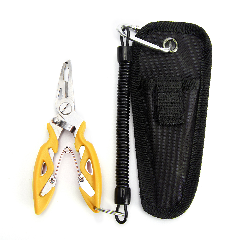 Multifunction Fishing Plier Scissor Fishing Tools Braid Line Lure Cutter Hook Remover Fishing Cutting Fish Use Tongs Scissors: Yellow-B