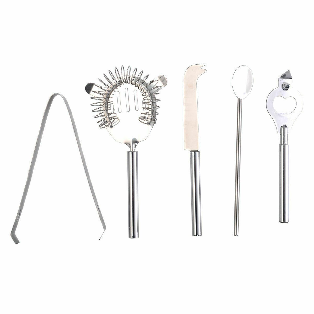 Rvs Cocktail Shaker Mixer Drinken Barman Martinitool Bar Set Kit: Default Title