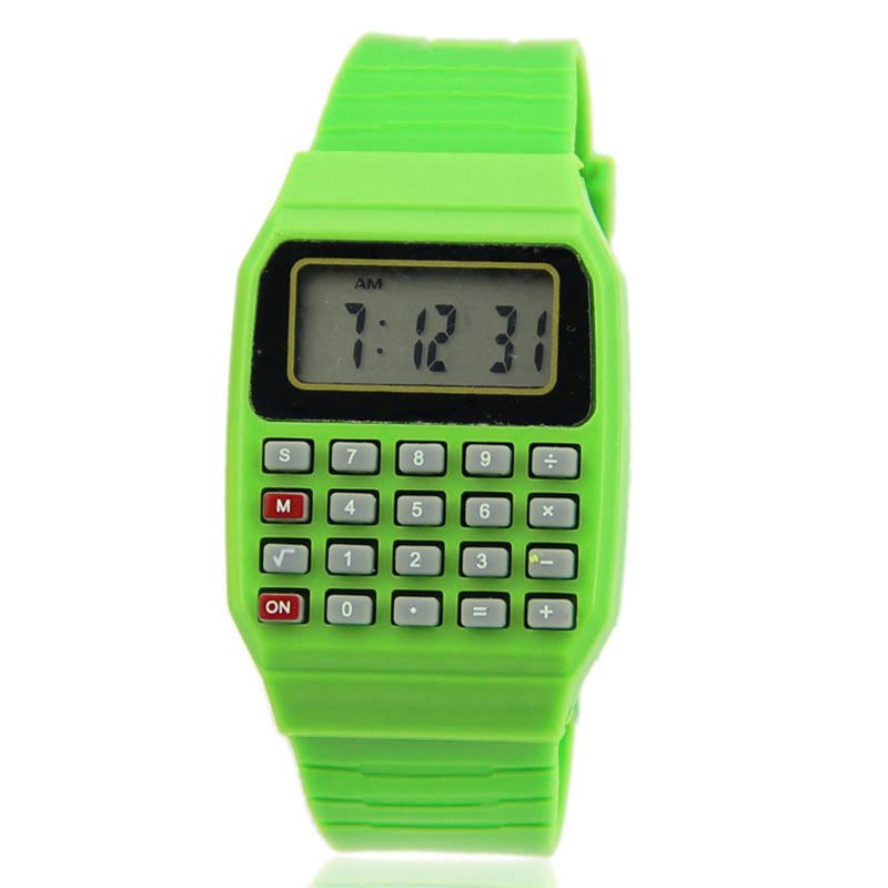 Mode-kinderhorloge siliconen datum multifunctioneel elektronisch rekenmachine voor kinderen polshorloge