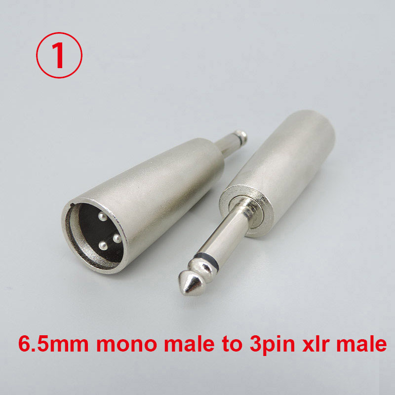 1pc audio Metal Microphone 3pin XLR Male female To 1/4" 6.35mm 6.5 Mic mono RCA male female Stereo Transform Converter Adapter: army green