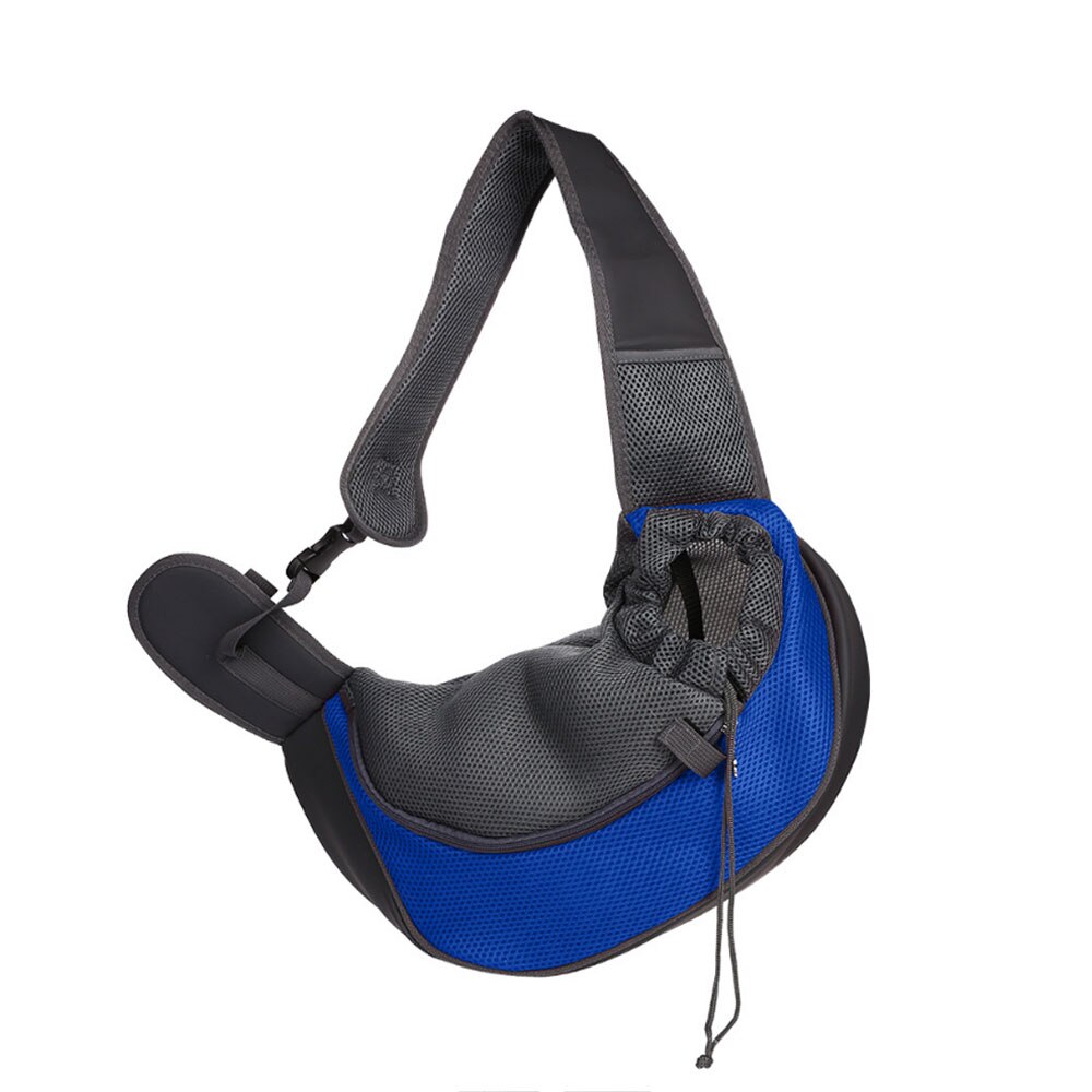 Pet Carrier Cat Puppy Small Animal Dog Carrier Sling Front Mesh Travel Tote Shoulder Bag Breathable Mesh Backpack: Navy Blue / L