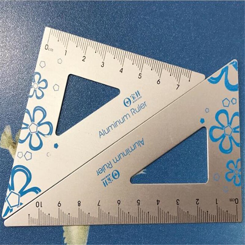 4pcs/set UV Aluminum Alloy Ruler Drawing Measurement Geometry Triangle Ruler Straightedge Protractor A Variety Of Rulers