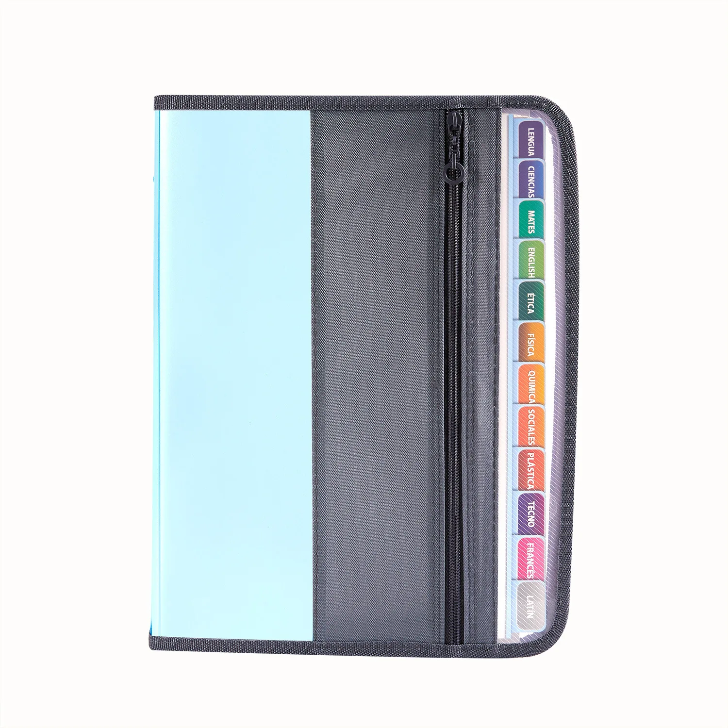 Accordion File Organizer with Safe Zipper, 13 Pocket Expanding File Folder with Front Pencil Pouch, School Office Supplies: grey