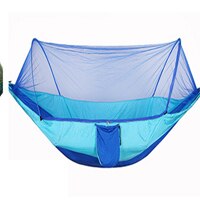 MYJ Portable Outdoor Camping Hammock Automatic Quick Opening Mosquito Free Hammock Fabric Hanging Bed Hunting Swing Pop-up tent: Sky Blue