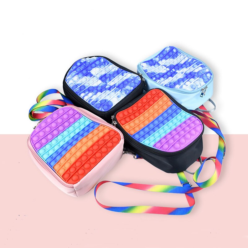 Fidget zaino antistress giocattoli per bambini antistress spremere borsa di stoccaggio bambini morbido Squishy Push Bubble pop